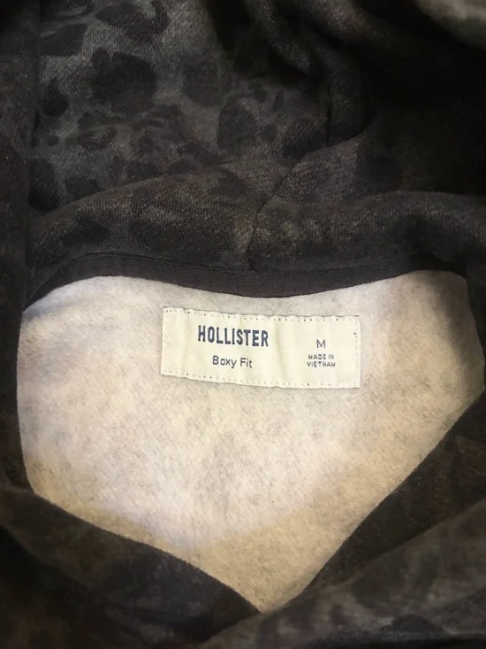 Hollister Black/white Leopard Print Dodge Hellcat Boxy Hoodie. - Picture 2 of 4